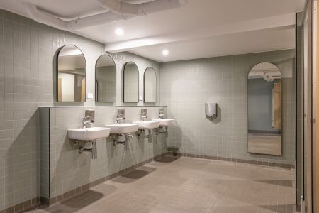 Beautifully renovated shared bathrooms at Wake Up! Byron Bay is just one of the touches that makes this hostel's common areas just perfect.