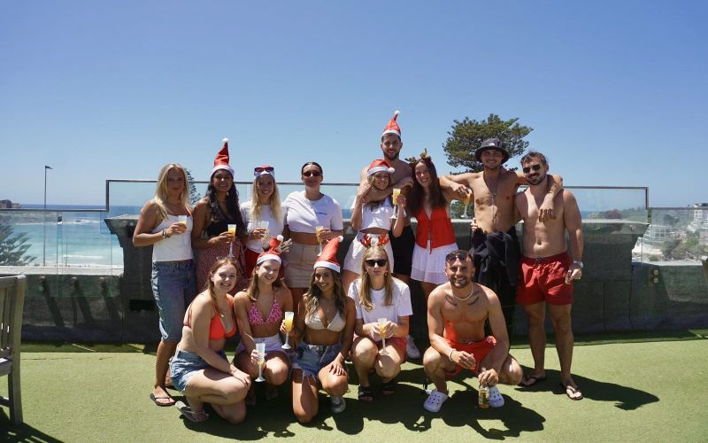 Spend Christmas in Bondi Beach, Australia during your East Coast Aussie backpacking journey. At Wake Up! Hostels Bondi Beach, we put on a bunch of free and festive activities for the Christmas and New Year period, including Christmas Trivia Night, fireworks pre-party, champagne breakfast on christmas morning, and more!