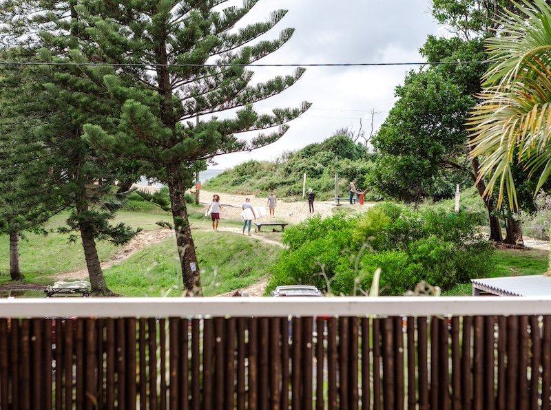 The view from Wake Up! Byron Bay, located opposite Belongil Beach in a beautiful, peaceful part of Byron.
