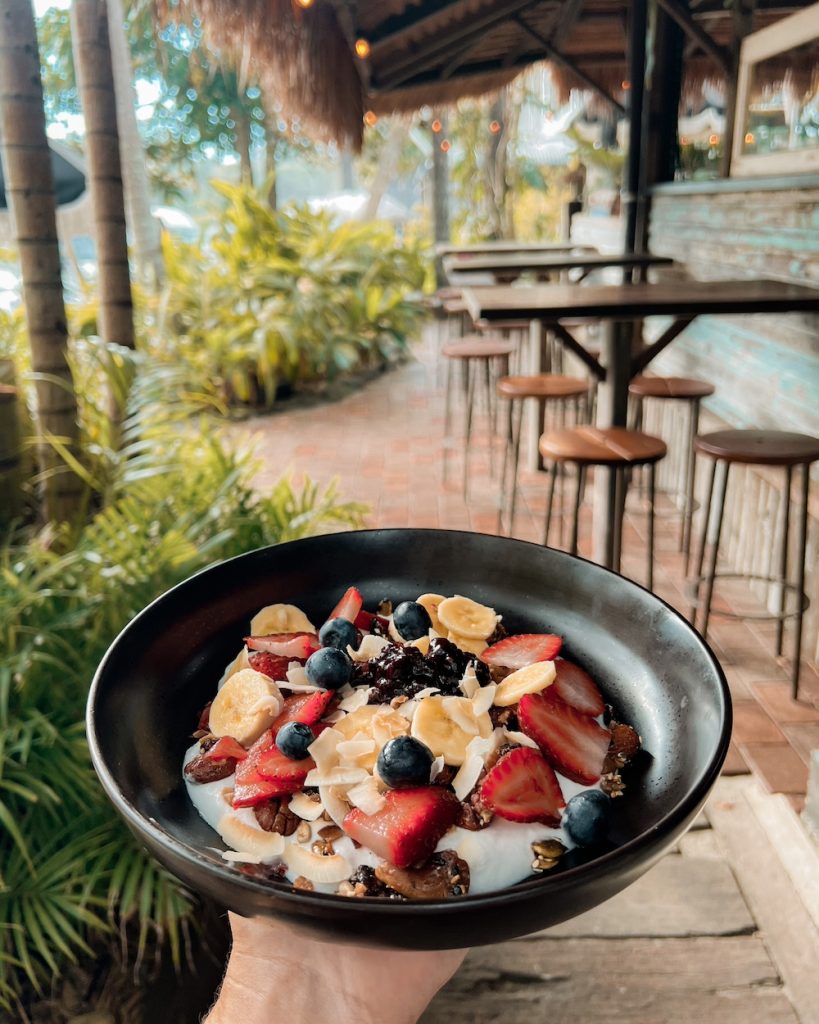 Delicious breakfast at Treehouse Byron Bay, located right next door to Wake Up! Byron Bay hostel.