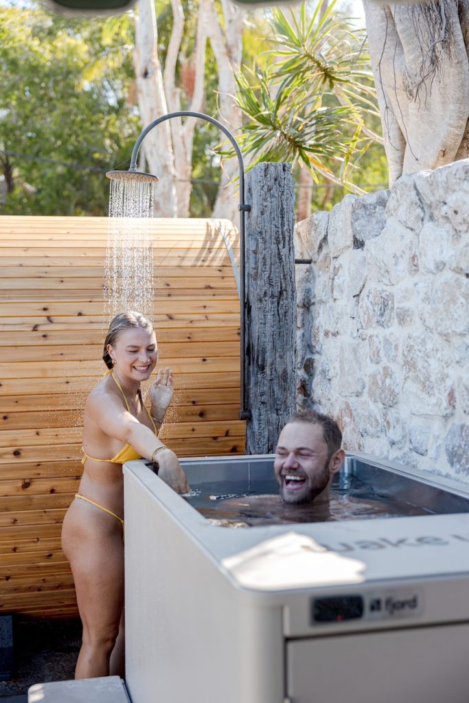 Wake Up! Byron Bay is a gorgeous, award-winning hostel that now includes complimentary access to an ice bath and sauna for all guests.